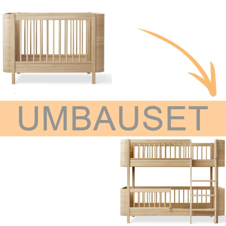 Sale Oliver Furniture Umbauset Wood Mini+ Babybett inkl. Umbauset Juniorbett zum halbhohen Etagenbett Eiche