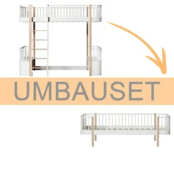 Best Oliver Furniture Umbauset Wood Original Hochbett zum Bettsofa Weiu00df/Eiche