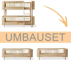 Sale Oliver Furniture Umbauset Wood Mini+ halbhohes Etagenbett zu 2 Juniorbetten Eiche