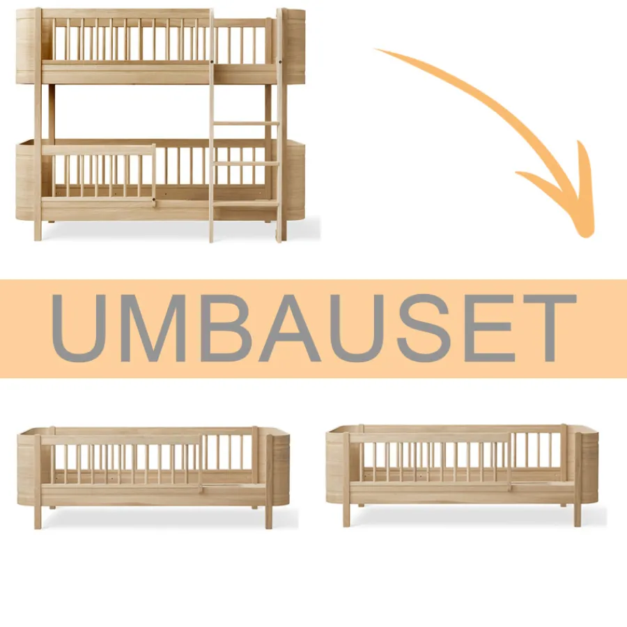 Sale Oliver Furniture Umbauset Wood Mini+ halbhohes Etagenbett zu 2 Juniorbetten Eiche