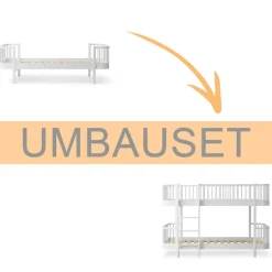 Hot Oliver Furniture Umbauset Wood Original Einzelbett/Juniorbett zum halbhohen Etagenbett weiu00df