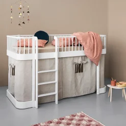 Outlet Oliver Furniture Vorhang fu00fcr halbhohes Hochbett Wood Original Natur 138 cm
