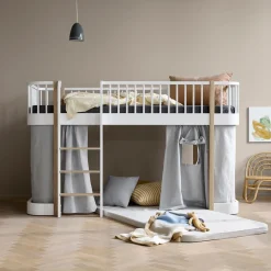 Outlet Oliver Furniture Vorhang fu00fcr halbhohes Hochbett Wood Original Grau 138 cm