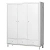 New Oliver Furniture Wood Kleiderschrank 3-Tu00fcrig Weiu00df