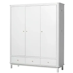 New Oliver Furniture Wood Kleiderschrank 3-Tu00fcrig Weiu00df