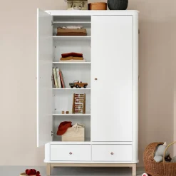 Clearance Oliver Furniture Wood Kleiderschrank 2-Tu00fcrig Weiu00df/Eiche