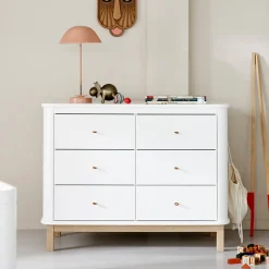 Best Oliver Furniture Wood Kommode 6 Schubladen Weiu00df/Eiche