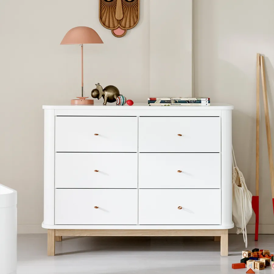 Best Oliver Furniture Wood Kommode 6 Schubladen Weiu00df/Eiche