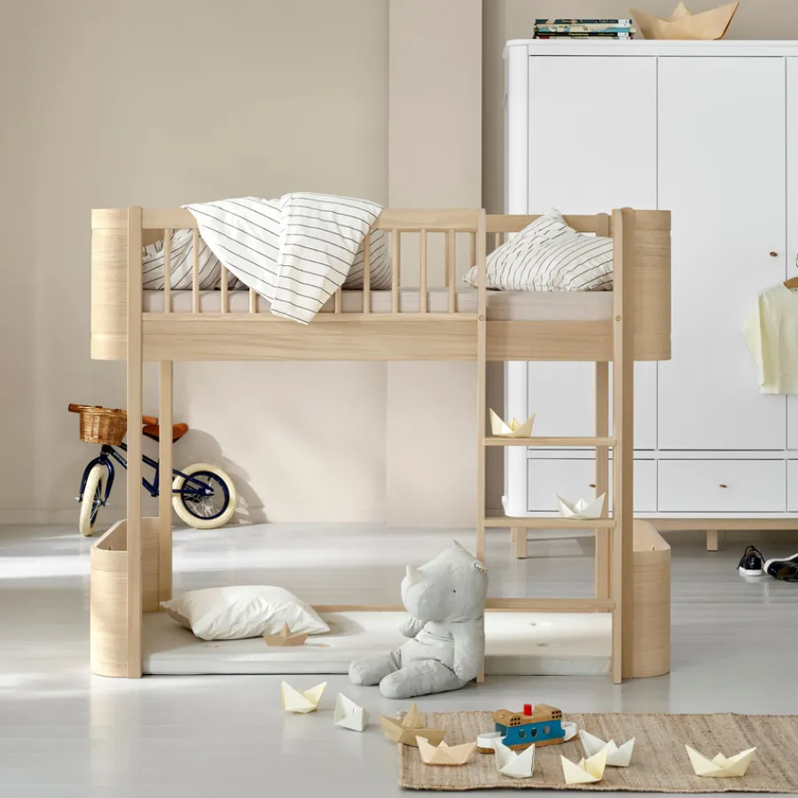 New Oliver Furniture Wood Mini+ halbhohes Hochbett Eiche