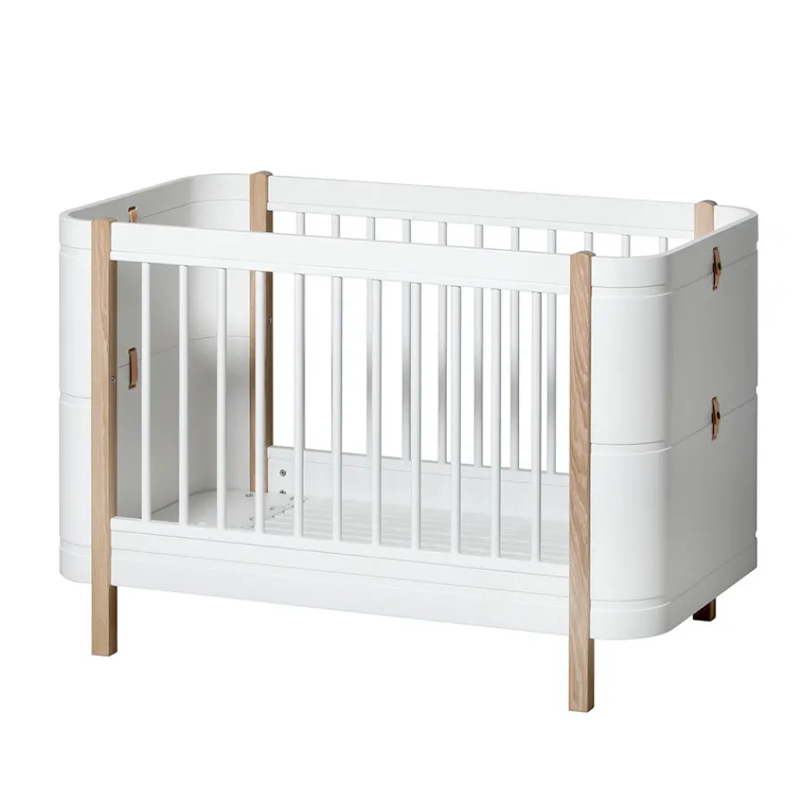 Hot Oliver Furniture Wood Mini+ Babybett Weiu00df/Eiche exkl. Umbauset Juniorbett