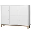 Best Oliver Furniture Wood Multi-Schrank 3-Tu00fcrig Weiu00df/Eiche