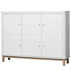 Best Oliver Furniture Wood Multi-Schrank 3-Tu00fcrig Weiu00df/Eiche
