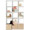 Hot Oliver Furniture Wood Stand-Regal 3 x 5 Vertikal mit Sockel