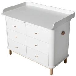 Clearance Oliver Furniture Wood Wickelkommode 6 Schubladen mit grou00dfer Wickelplatte Weiu00df/Eiche