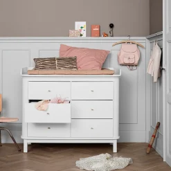 Clearance Oliver Furniture Wood Wickelkommode 6 Schubladen mit grou00dfer Wickelplatte Weiu00df
