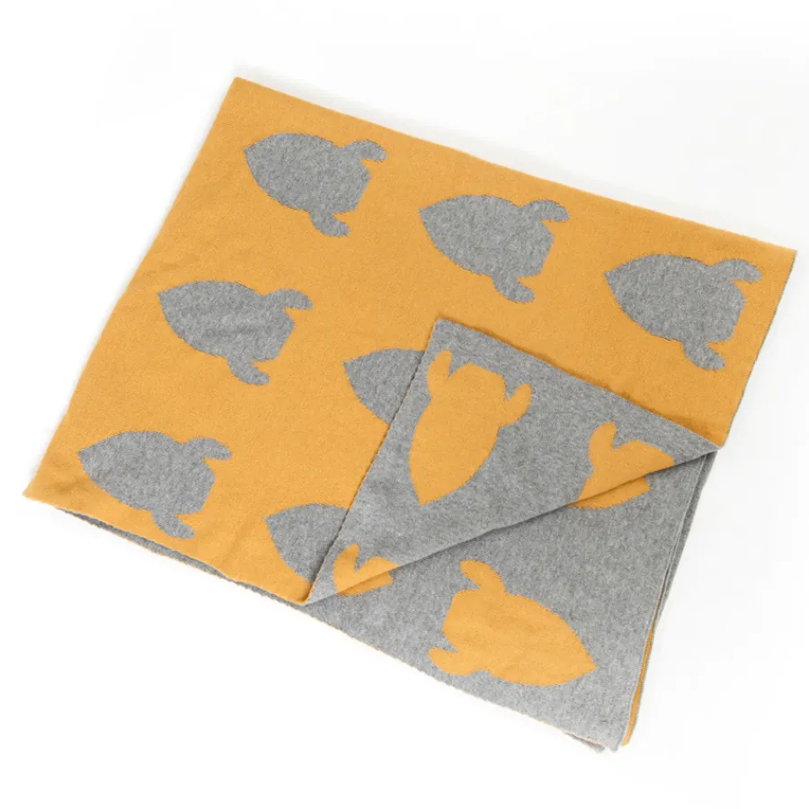 Online Pellianni Decke gestrickt organic Mustard