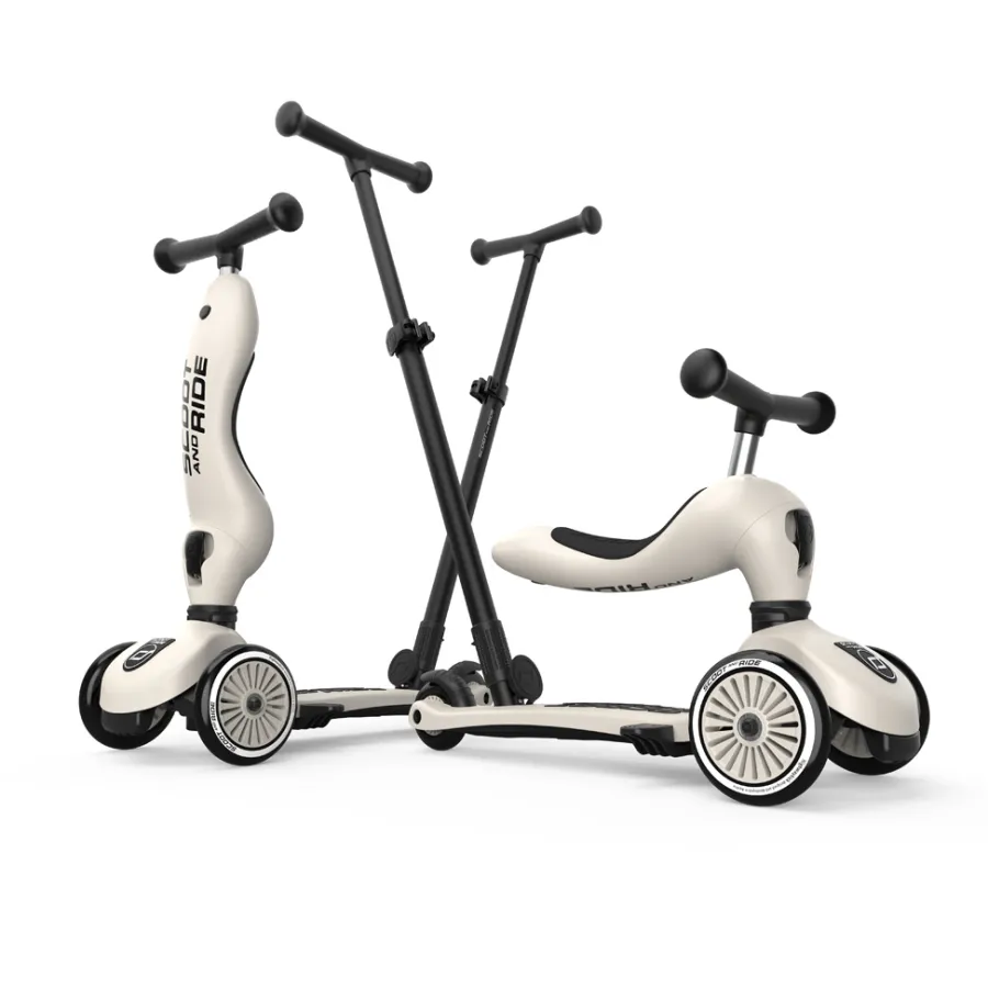 Hot Scoot and Ride 2in1 Kickboard Highwaykick 1 Push & Go Ash