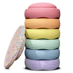 Clearance Stapelstein Super Confetti Rainbow Set Pastel 6+1