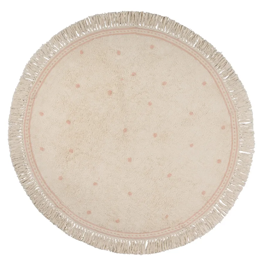 Tapis Petit Teppich Emma dots pink 130x130