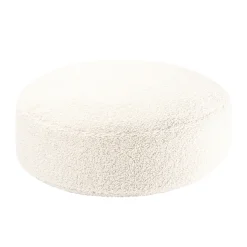 Clearance Wigiwama Pouf Ottoman Cream White Teddy