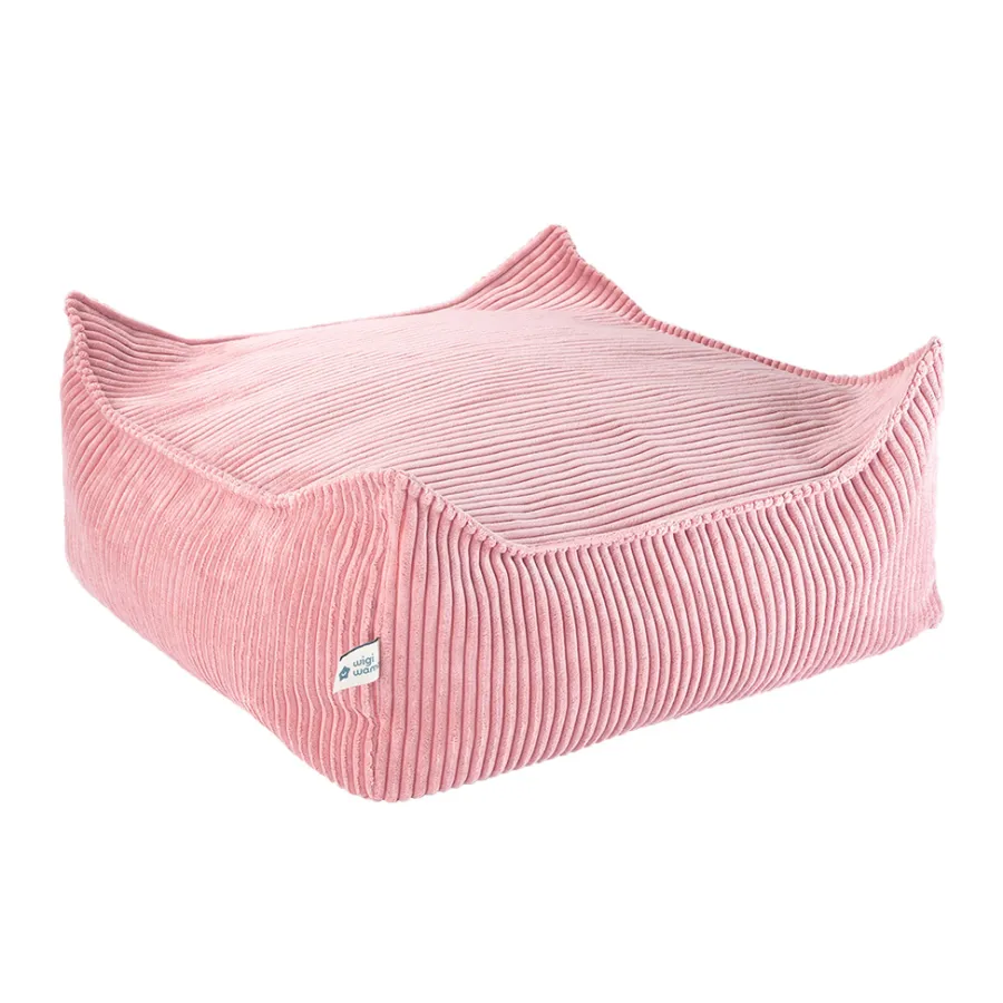 Clearance Wigiwama Pouf Ottoman Pink Mousse Square Cord